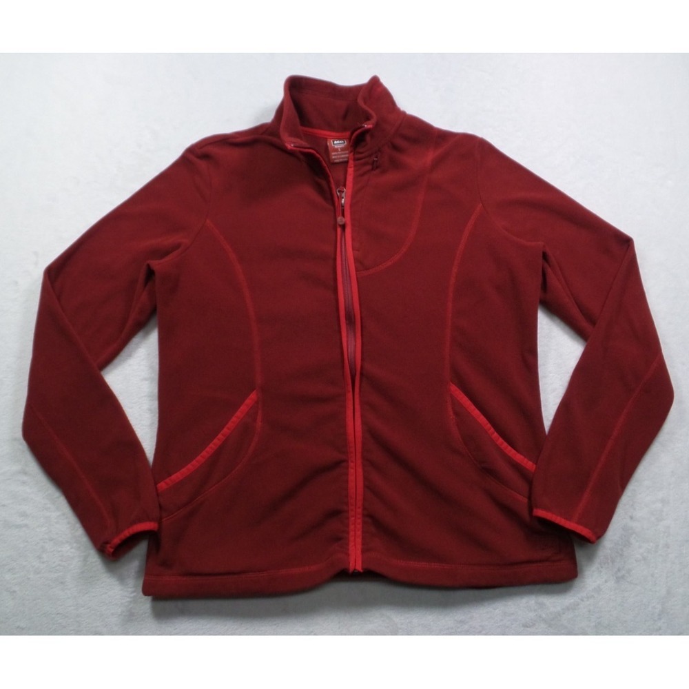 REI Sweatshirt Womens Size Large Red Full Zip Fleece Pockets Outdoor‎ Comfort
